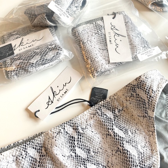 NWT - SKIN by SAME - High Rise Bikini Bottom in color white venom - Picture 2 of 3